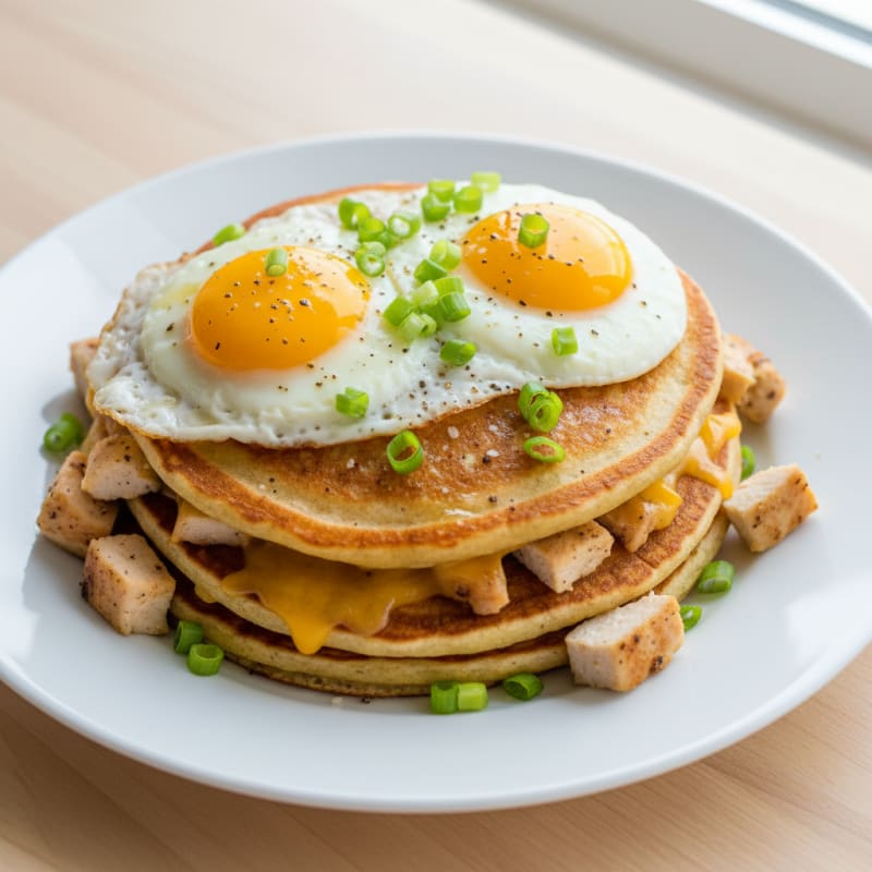 Savory Protein Buttermilk Pancakes with Eggs