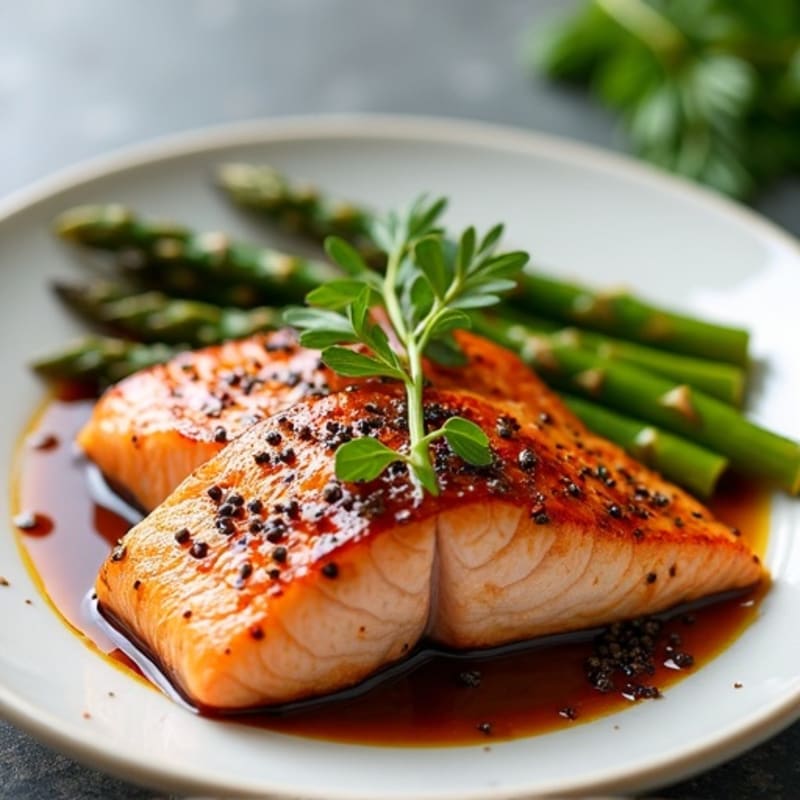 Teriyaki Glazed Salmon with Roasted Asparagus