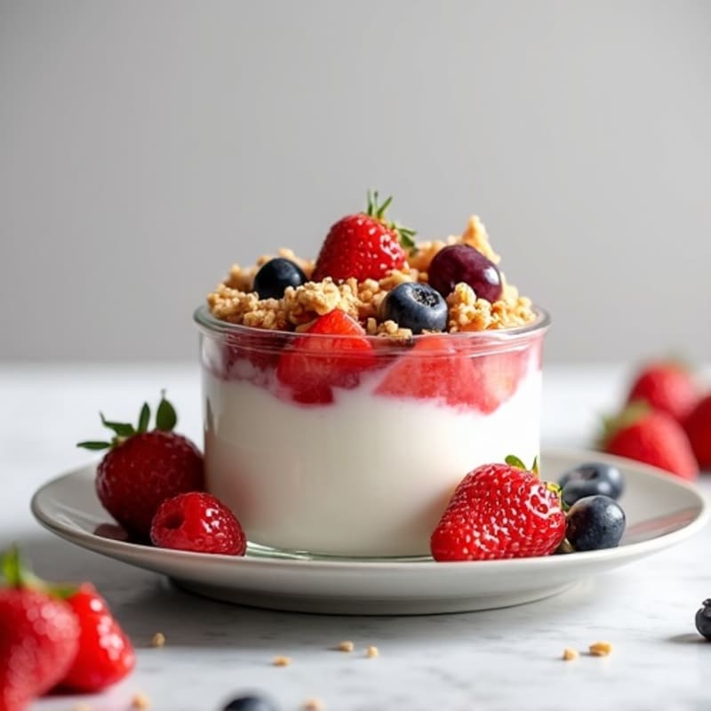 Greek Yogurt Parfait with Mixed Berries and Almond Butter