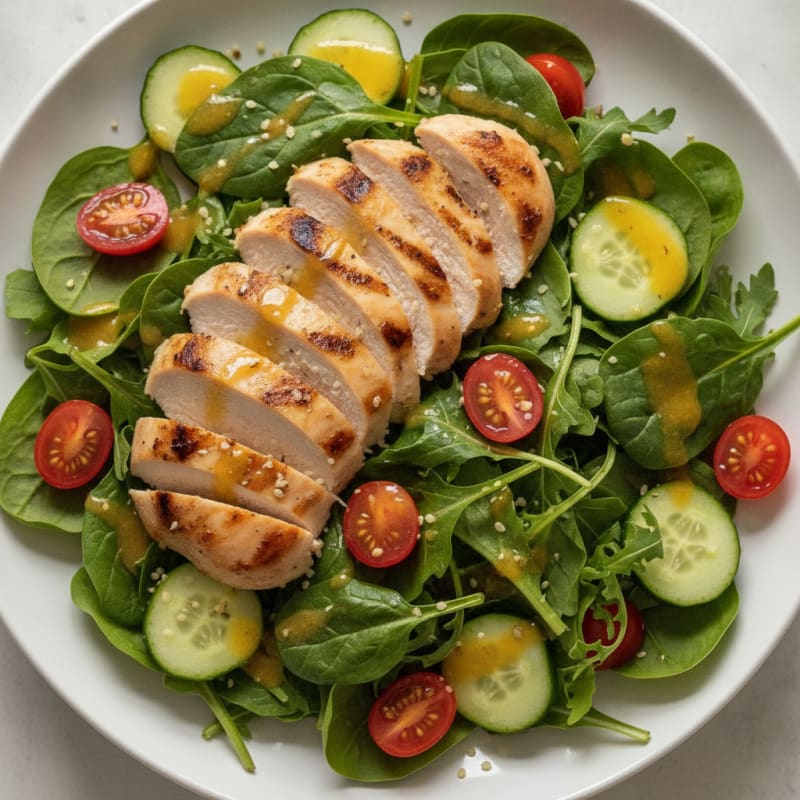 Grilled Chicken Salad with Mixed Greens and Lemon Vinaigrette