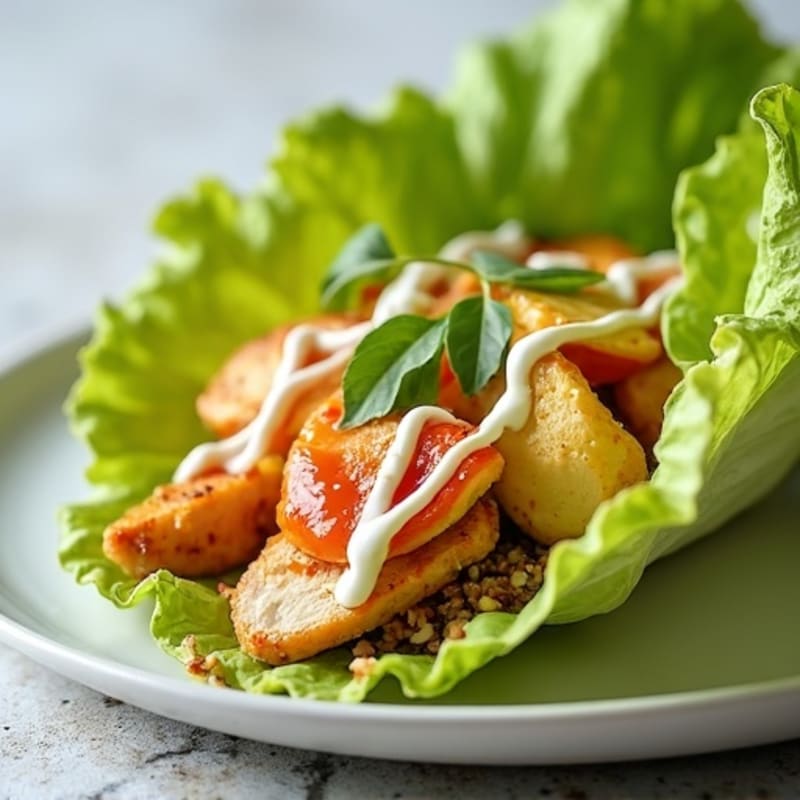 Spicy Buffalo Ranch Chicken Lettuce Wrap