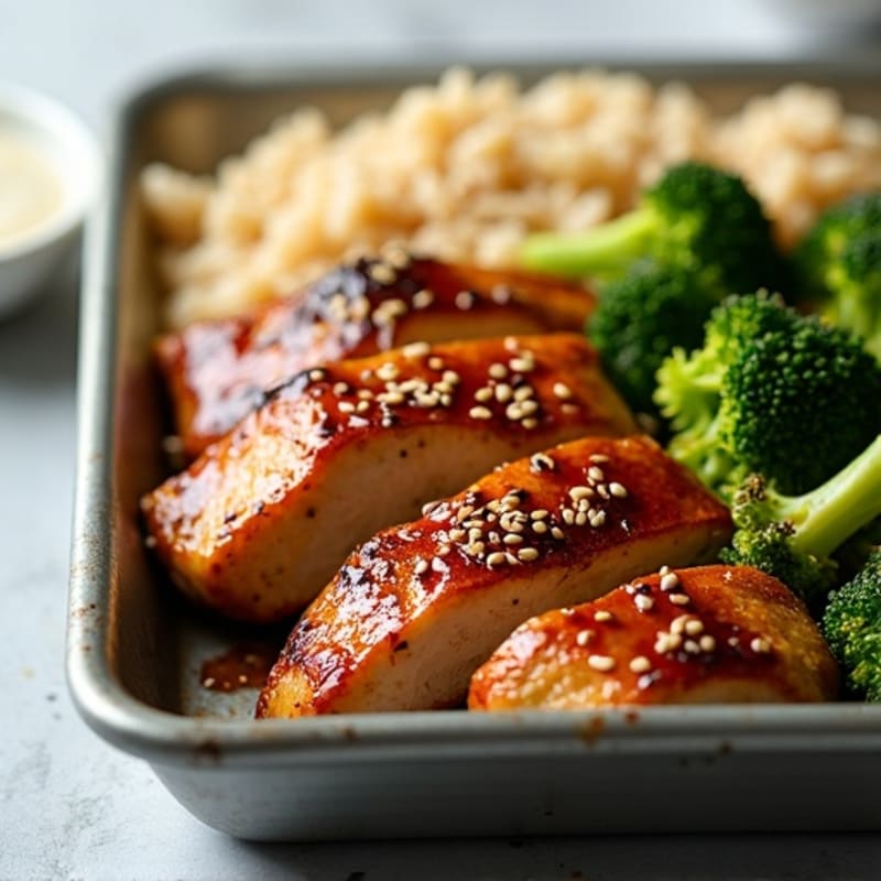 Sheet Pan Teriyaki Chicken and Crispy Broccoli