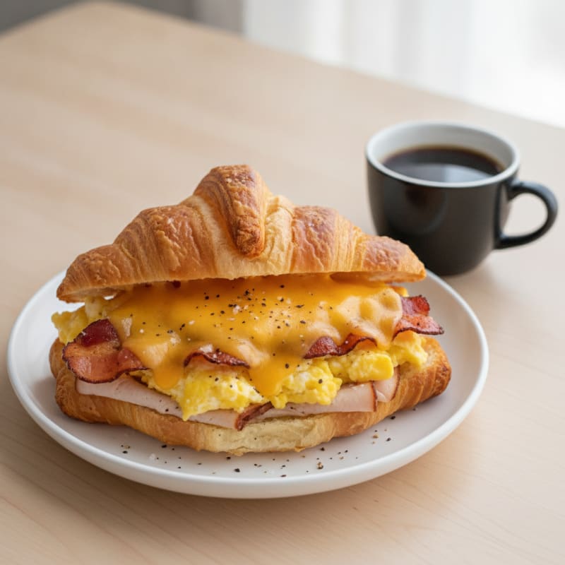 Bacon Egg Croissant Breakfast Sandwich