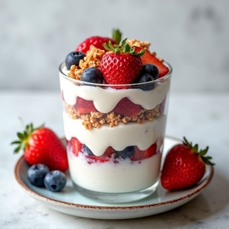 Creamy Greek Yogurt Parfait with Mixed Berries and Protein Granola