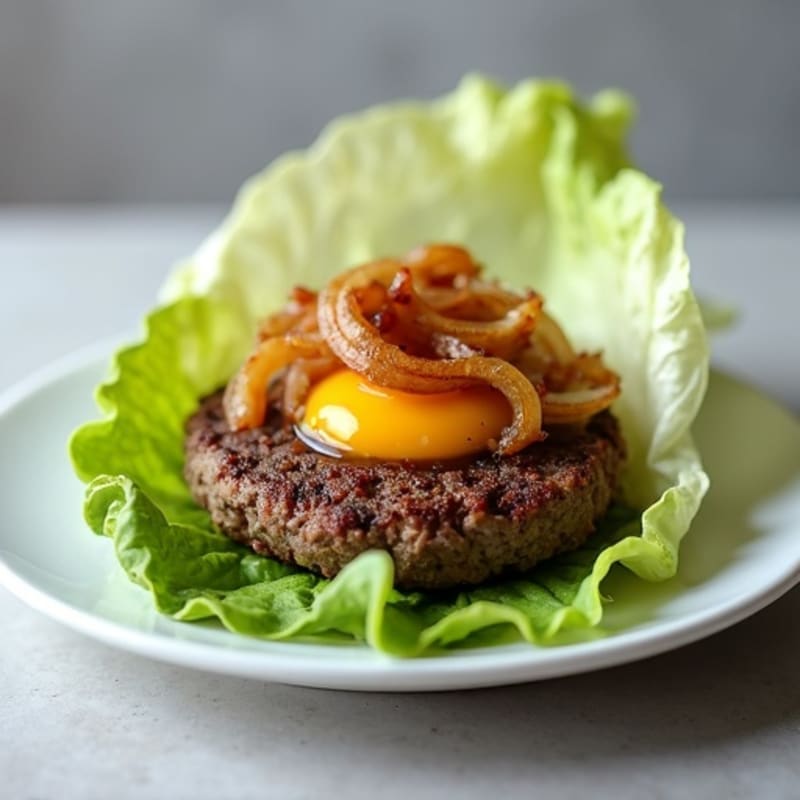 Lean Ground Beef Burger with Caramelized Onions