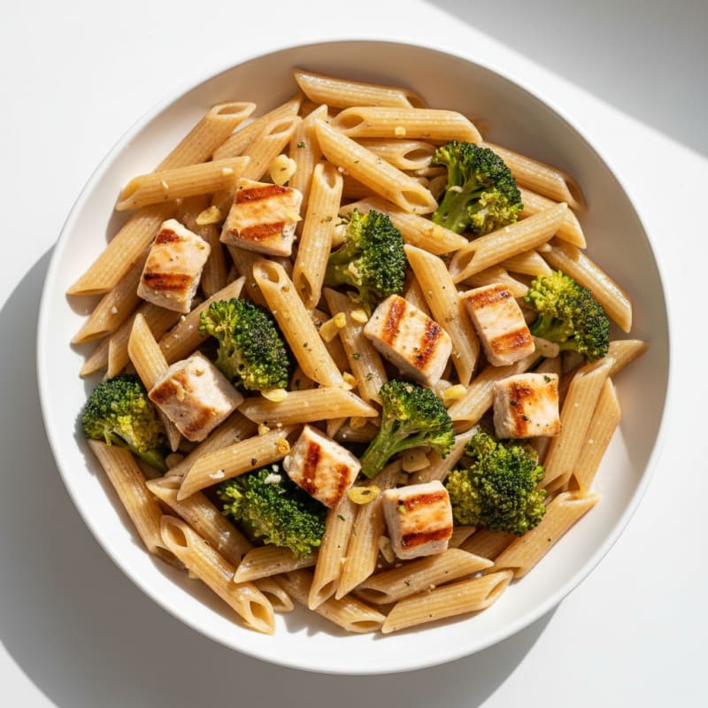 Grilled Chicken Pasta with Roasted Broccoli