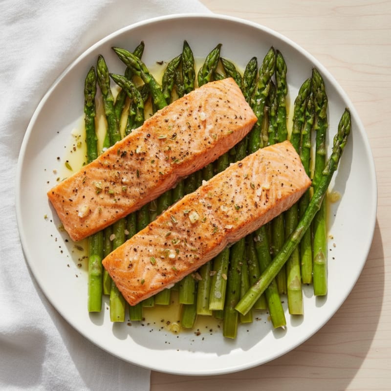 Lemon Herb Baked Salmon with Asparagus