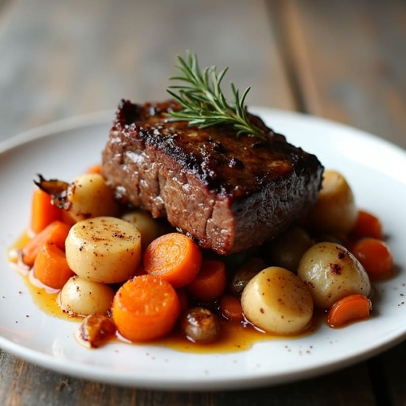 Slow-Braised Short Ribs with Roasted Root Vegetables