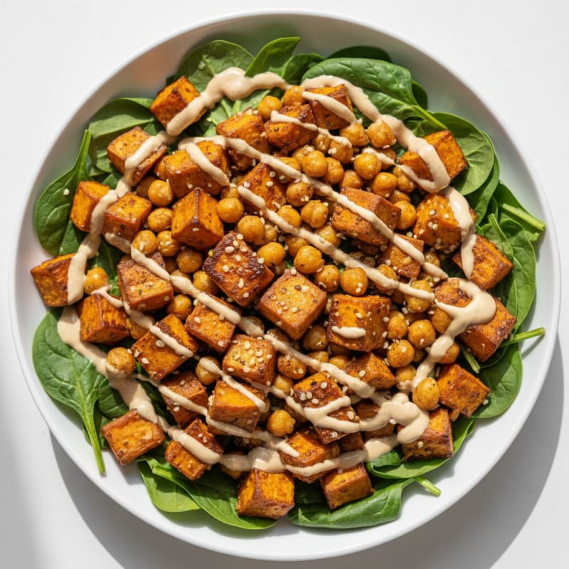 Roasted Sweet Potato and Chickpea Buddha Bowl