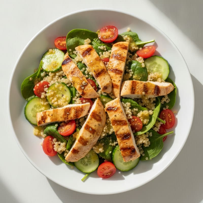 Grilled Chicken and Quinoa Salad with Lemon Vinaigrette