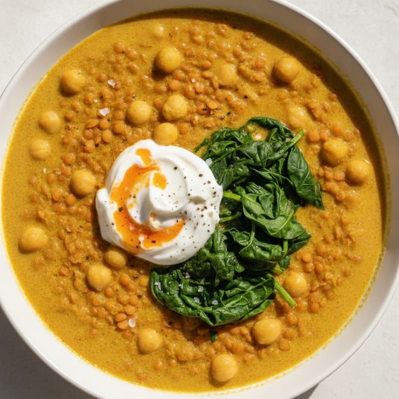 Lentil and Chickpea Coconut Curry