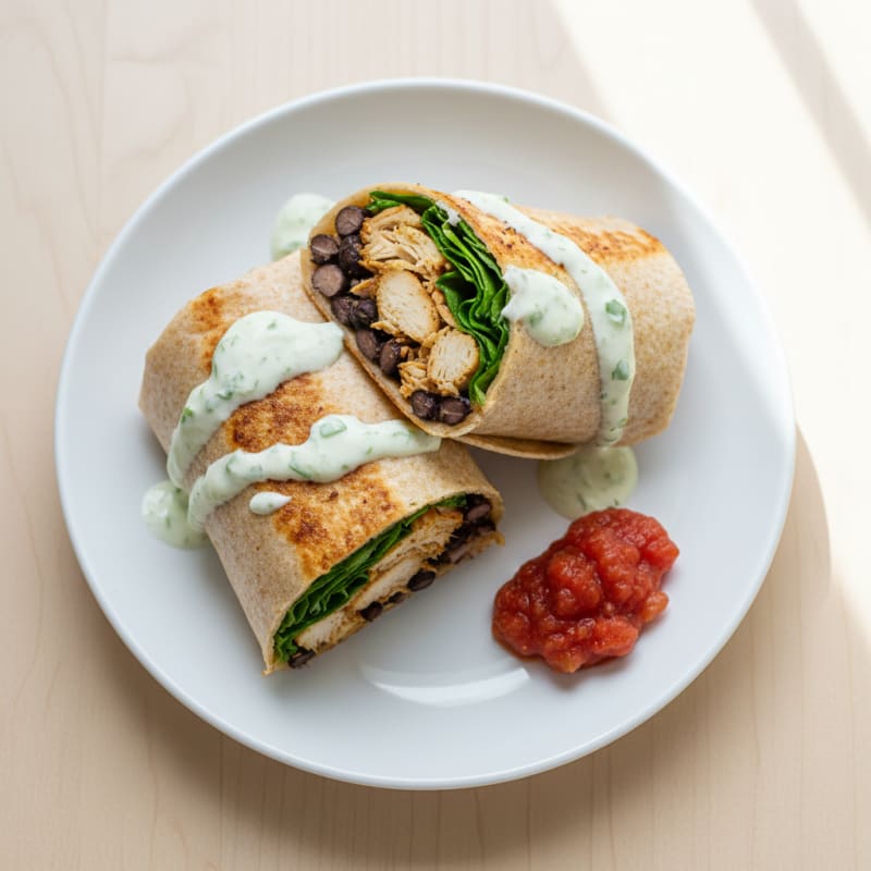 Clean Chicken and Black Bean Burrito