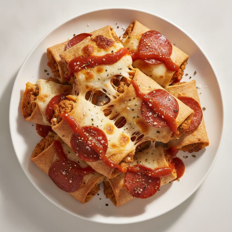 Baked Pepperoni Pizza Rolls