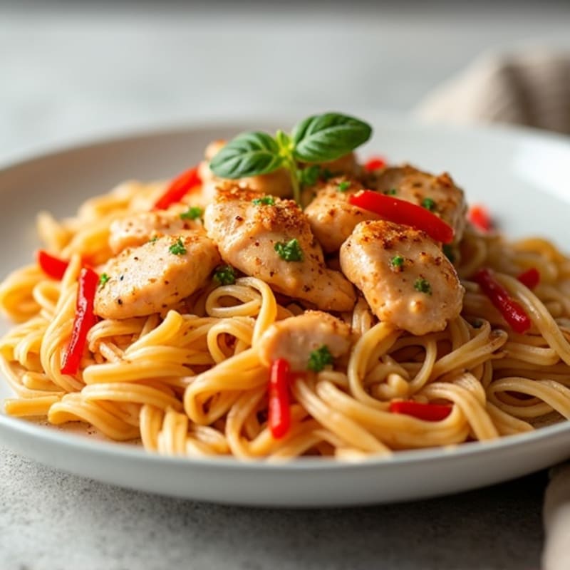 Lighter Creamy Spicy Cajun Chicken Pasta