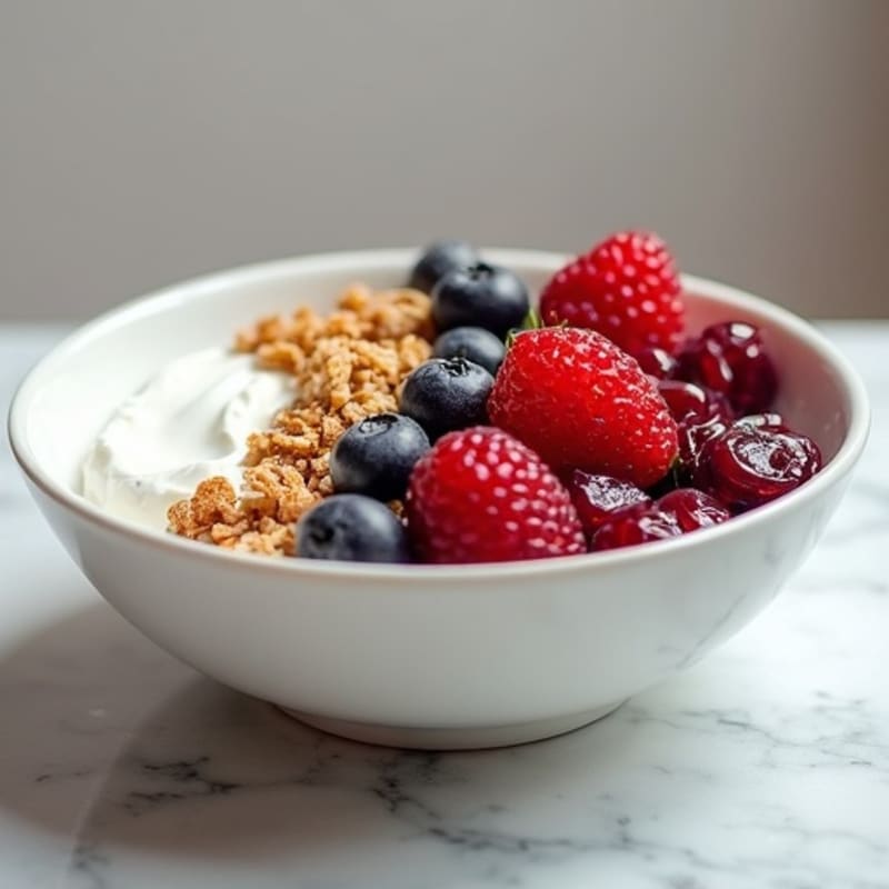 Creamy Greek Yogurt Bowl with Mixed Berries and Protein Granola