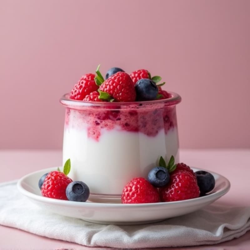Greek Yogurt Protein Pudding with Mixed Berries