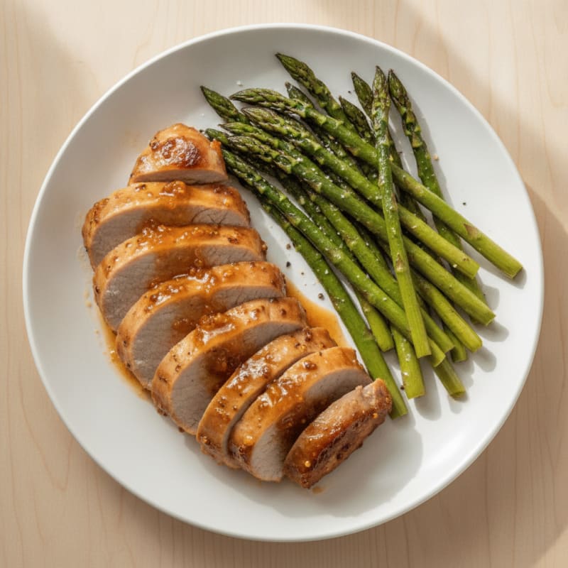 Apricot-Glazed Pork Tenderloin with Roasted Asparagus