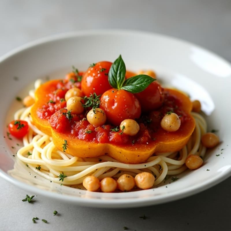 Herb-Roasted Butternut Squash with Blistered Tomato Sauce