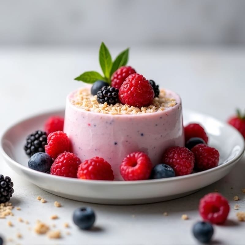 Cottage Cheese Protein Mousse with Mixed Berries