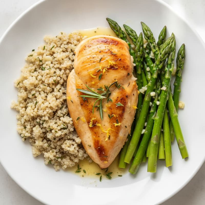Lemon Herb Roasted Chicken with Asparagus