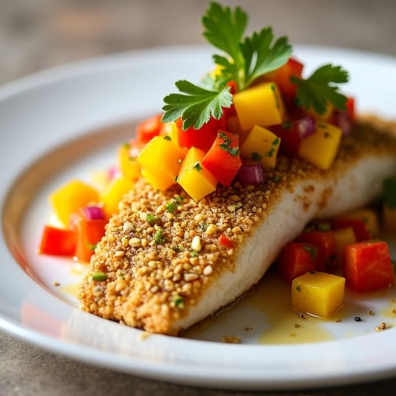 Crispy Pistachio-Crusted Mahi Mahi with Mango Salsa