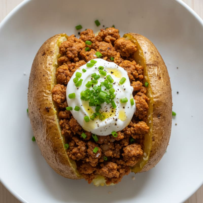 Turkey and Chive Baked Potato