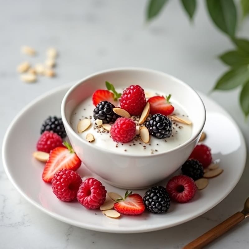 Silky Greek Yogurt Protein Pudding with Mixed Berries