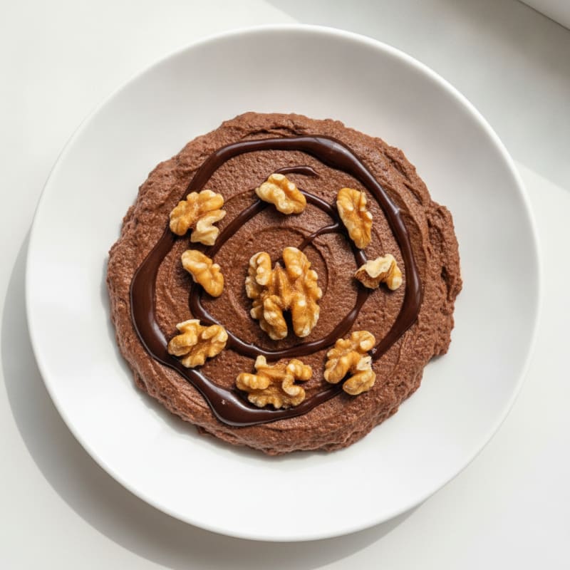 Silky Chocolate Protein Pudding with Crushed Walnuts