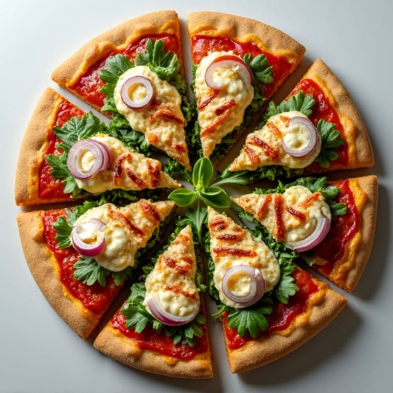 Healthy Chicken BBQ Ranch Pizza with Fresh Greens