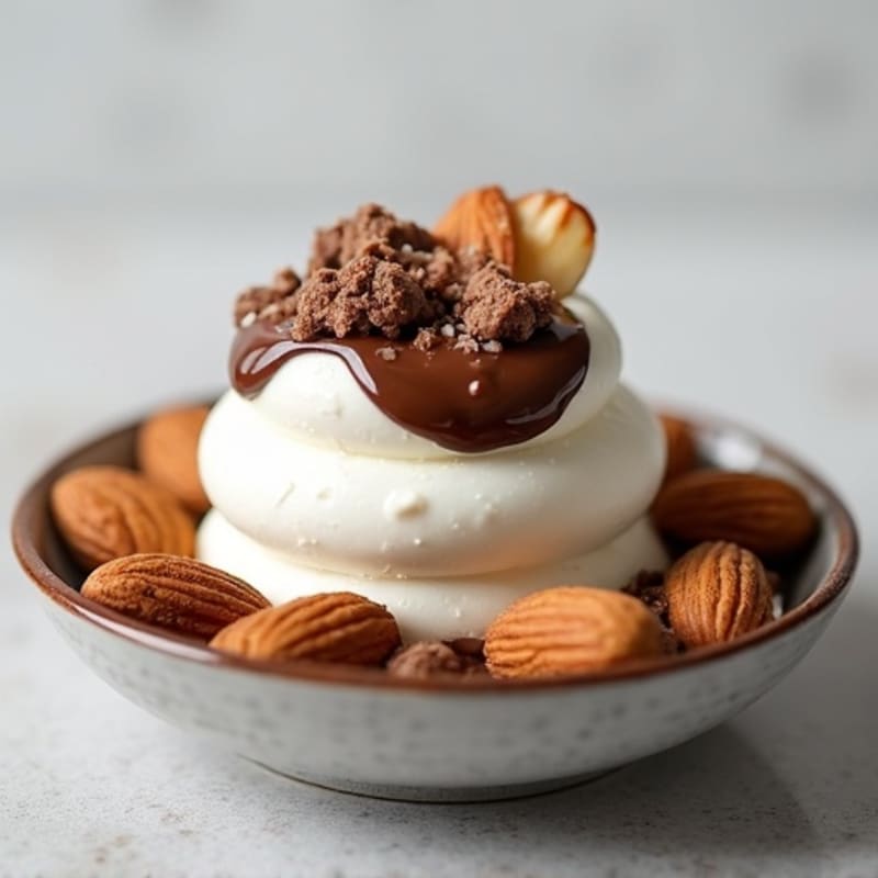 Creamy Greek Yogurt with Chocolate Protein and Almonds