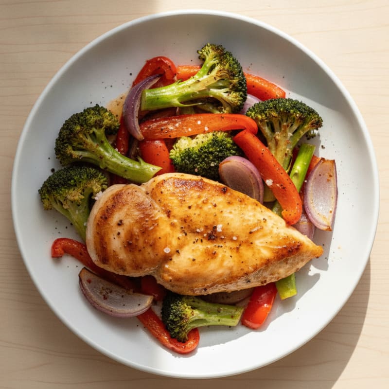 Pan-Seared Chicken with Roasted Vegetables