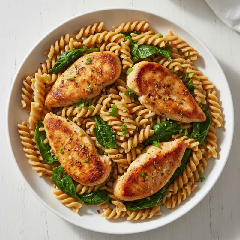 Garlic Herb Butter Pasta with Seared Chicken
