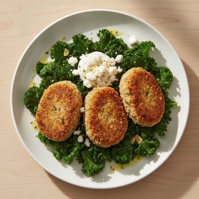Hearty Kasha Cutlets with Greens
