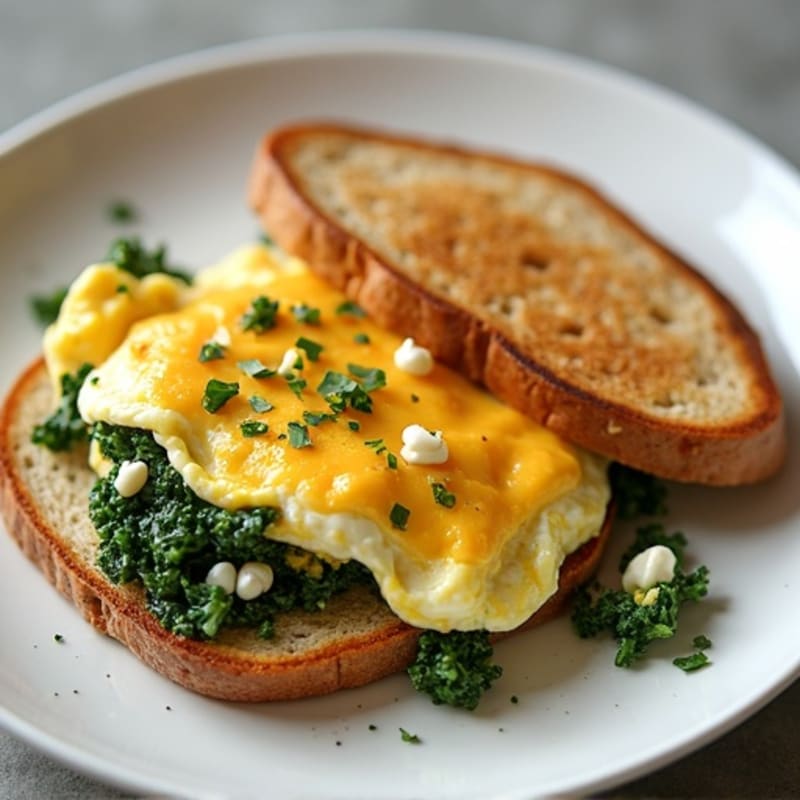 Egg White Scramble with Spinach and Turkey Bacon