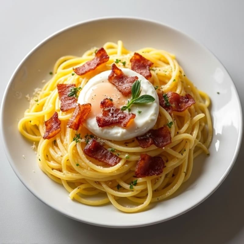 Creamy Turkey Bacon Spaghetti Squash Carbonara