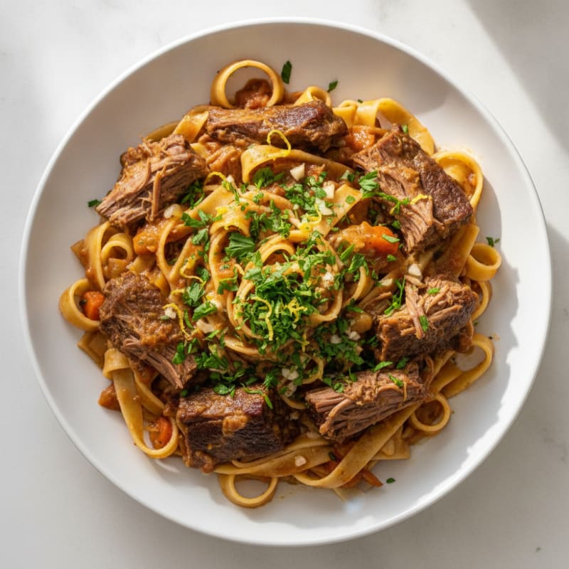 Braised Short Rib Pappardelle with Gremolata