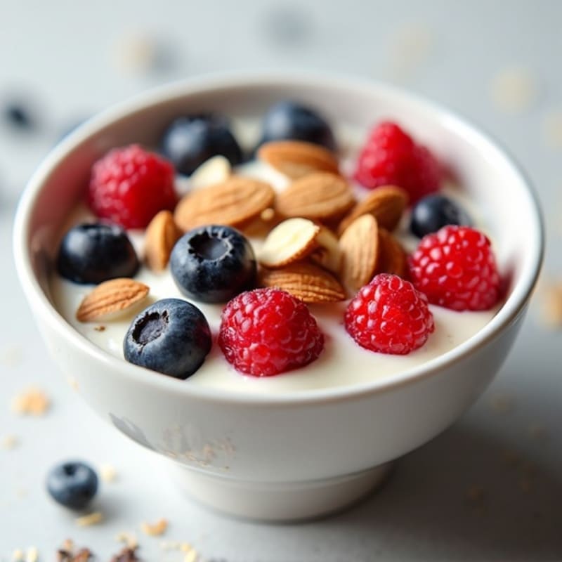 Greek Yogurt Protein Bowl with Berries and Almonds