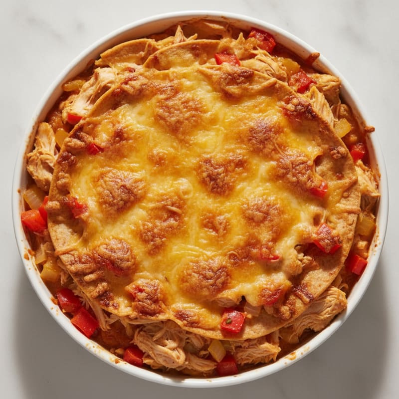 Cheesy Chicken Tortilla Bake