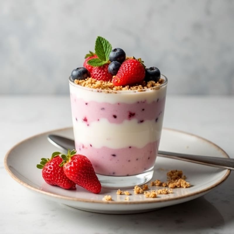 Silky Protein Yogurt Parfait with Mixed Berries