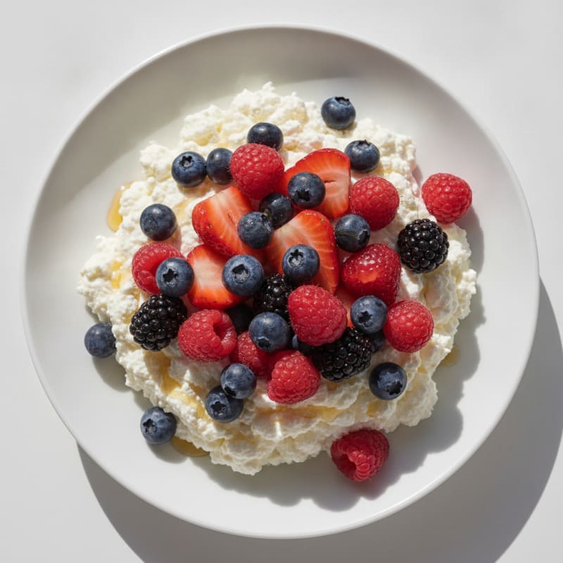 Cottage Cheese Protein Mousse with Mixed Berries