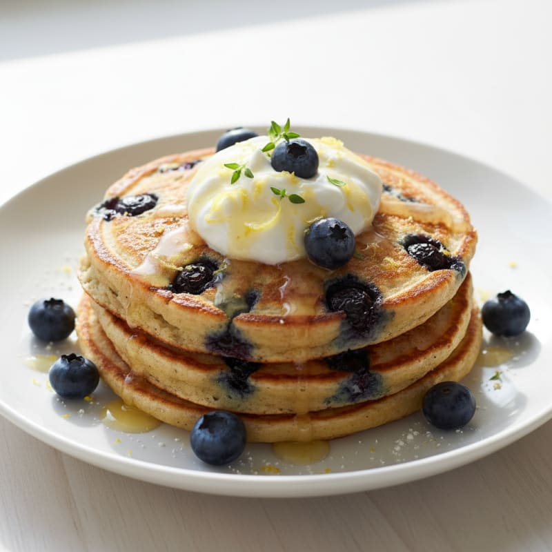 Blueberry Ricotta Pancakes with Lemon Zest