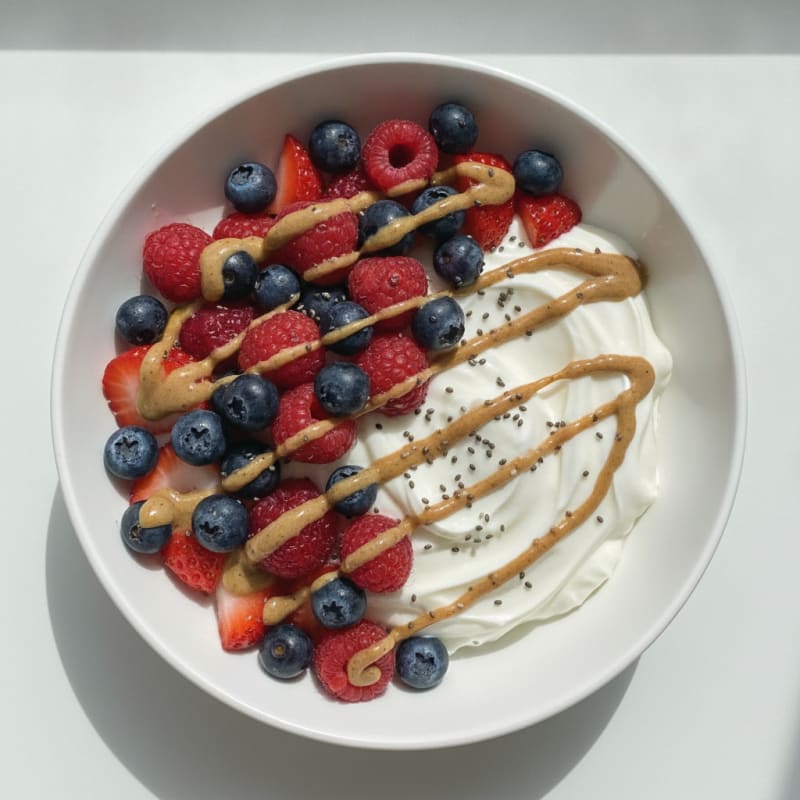 Silky Greek Yogurt Protein Pudding with Berries