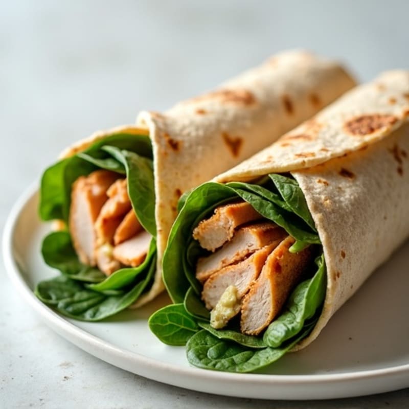 Grilled Turkey and Spinach Wrap with Hummus