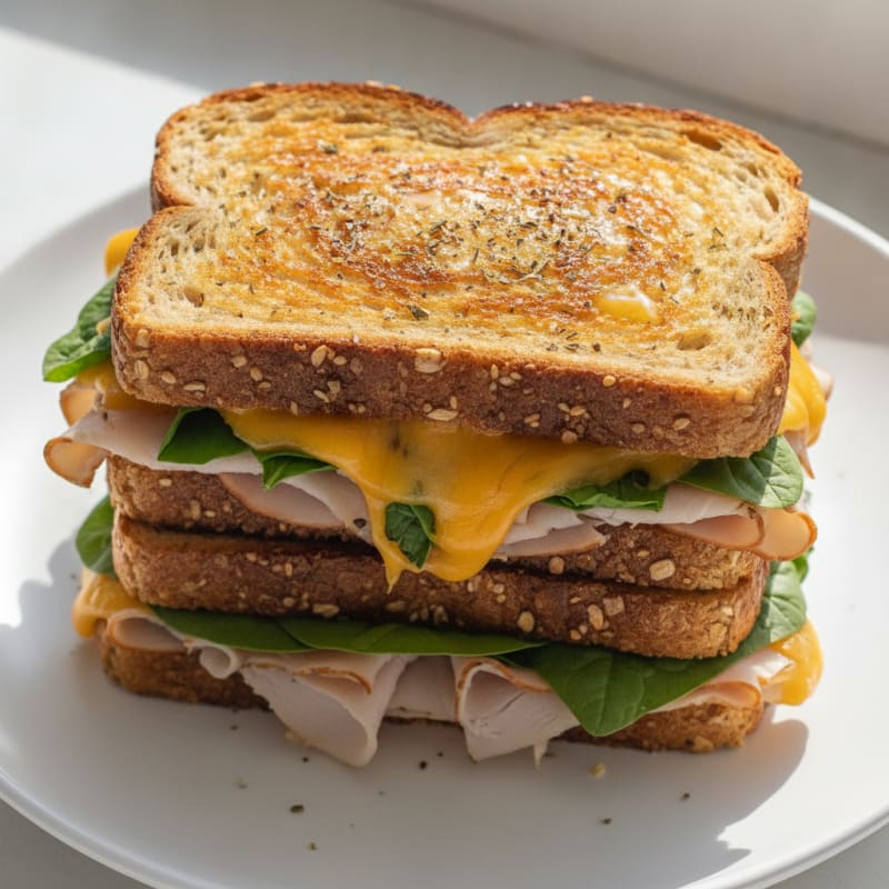 Triple-Decker Grilled Cheese Sandwich