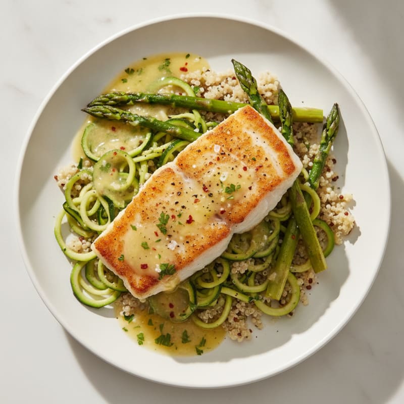 Pan-Seared Cod with Lemon-Herb Sauce
