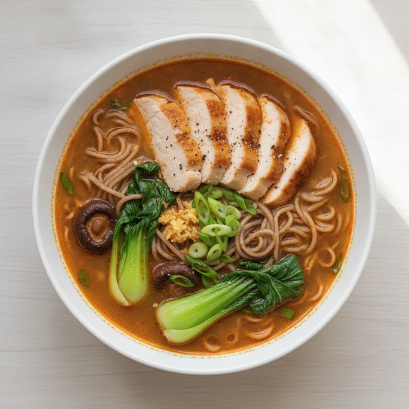 Sriracha Chicken Ramen Soup