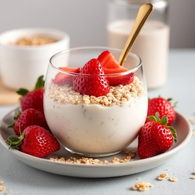 Creamy Vanilla Strawberry Overnight Oats