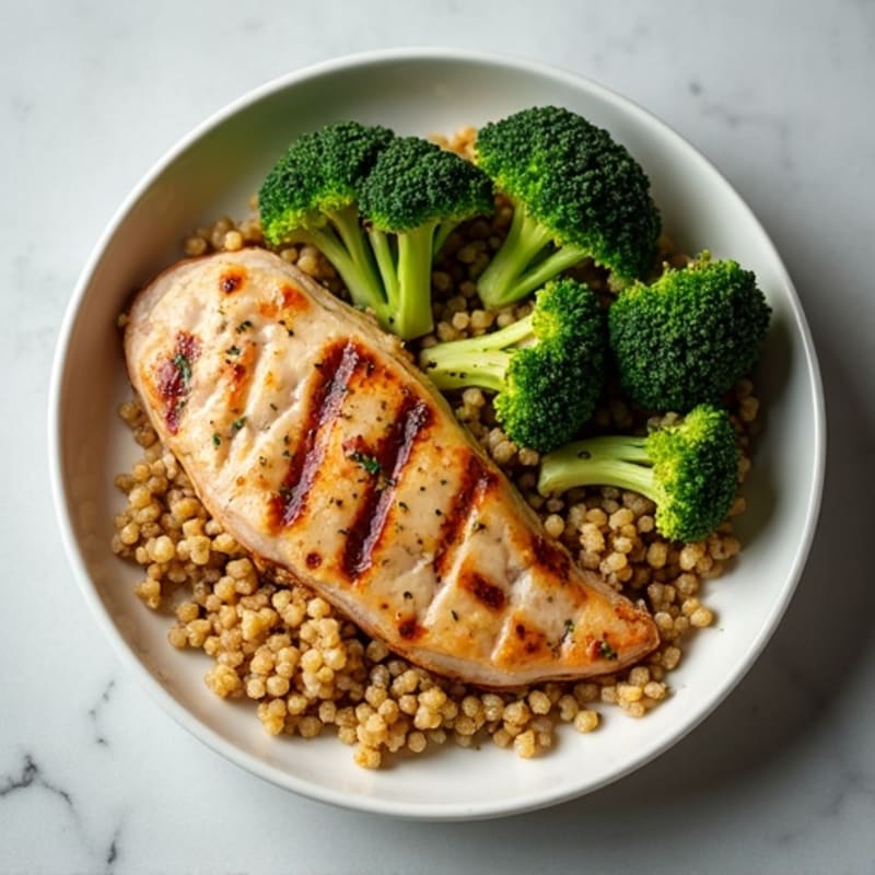Grilled Turkey Breast with Quinoa and Roasted Broccoli