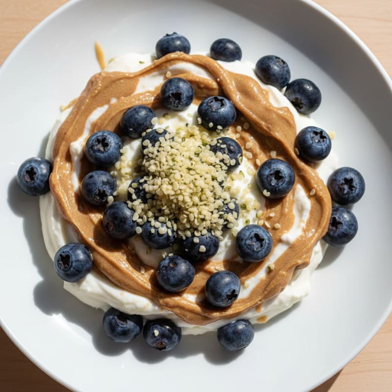 Greek Yogurt Protein Parfait with Almond Butter and Berries