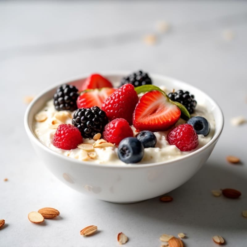 Cottage Cheese Bowl with Mixed Berries and Almonds